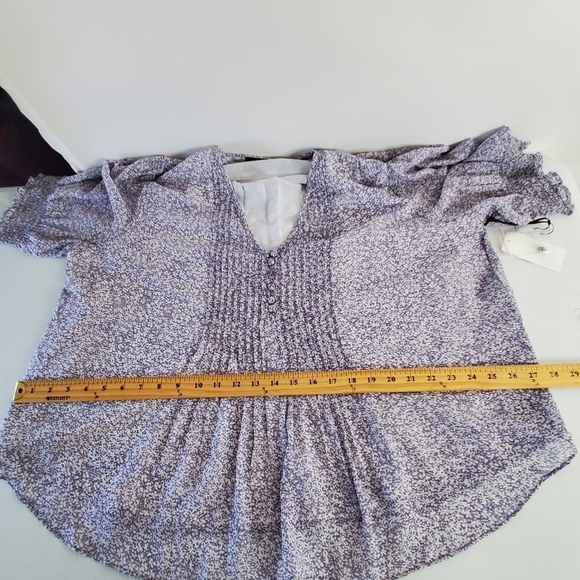 1. State Ditsy Floral Babydoll Top XXL Short Sleeve Pintuck Spring Blouse NEW - Picture 10 of 15